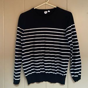GAP crewneck sweater, black with white stripes